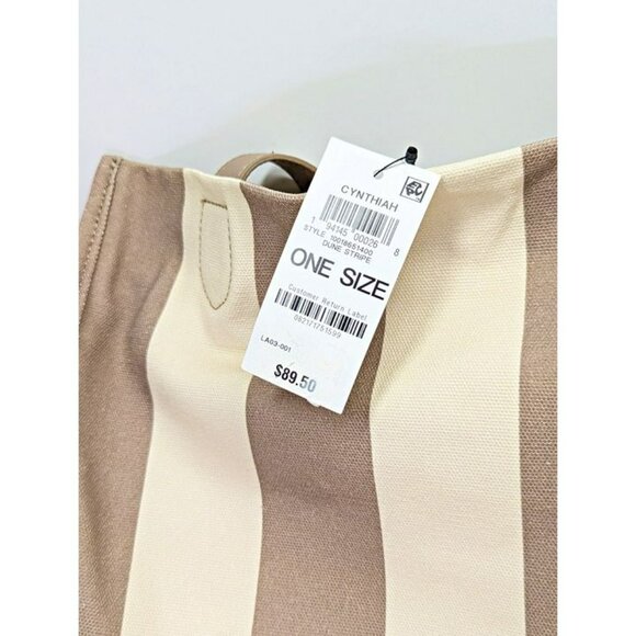 On 34th Cynthiah Extra Large Canvas Shoulder Tote Bag Dune Stripe (MSRP $90) - Picture 10 of 10